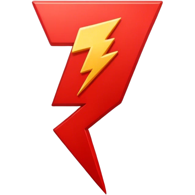 thunder⚡in red same shape emoji