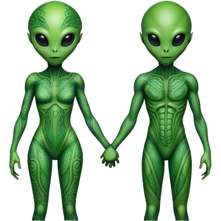 alien couple holding hands  emoji