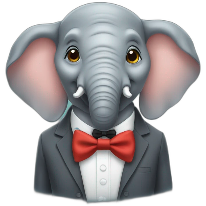 elephant with a Bow tie emoji