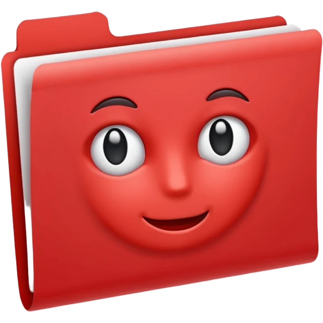 Planilha vermelha com papel emoji