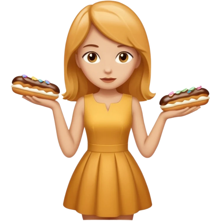 Create a Fusion of Butterscotch éclair snd female woman sre combine into new object emoji