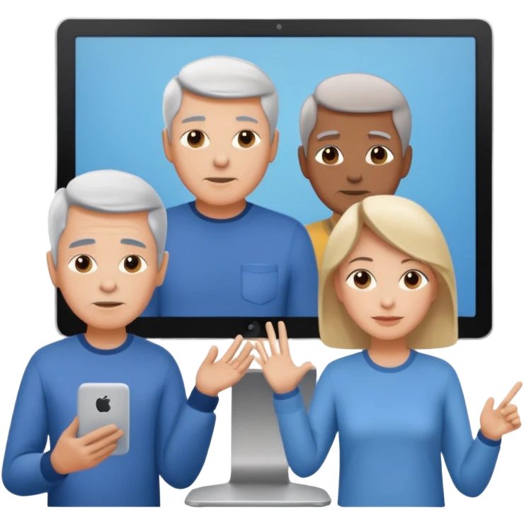 teaching somebody else in person, in the same place, watching the same monitor together, the trainee and trainer are in the similar age emoji