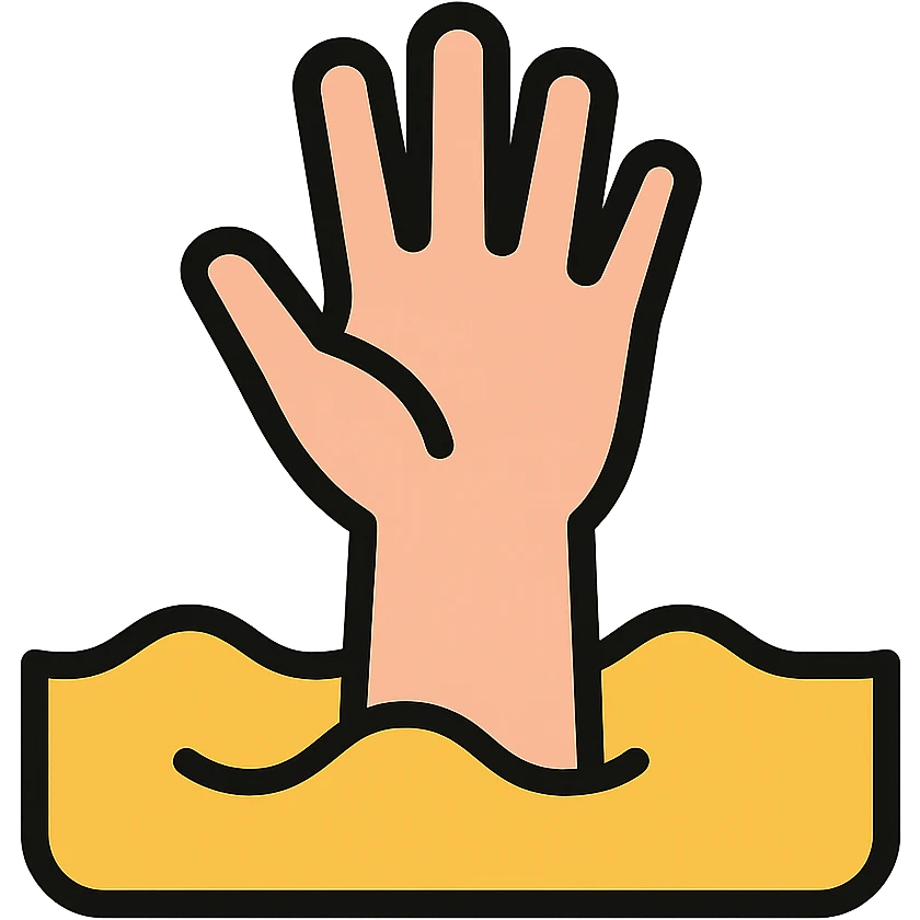 hand sinking in quicksand emoji