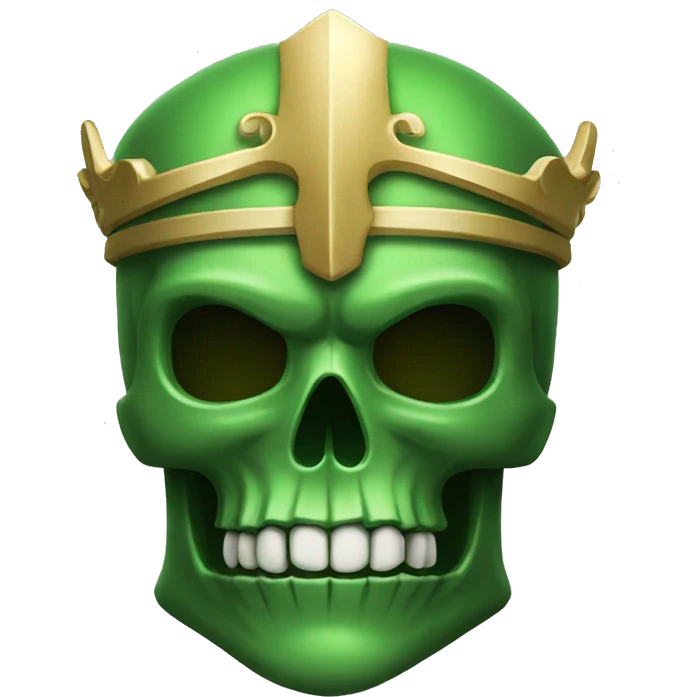 Skull knight king green emoji