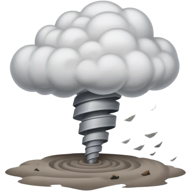 Spinning cloud with tornado on ground  emoji
