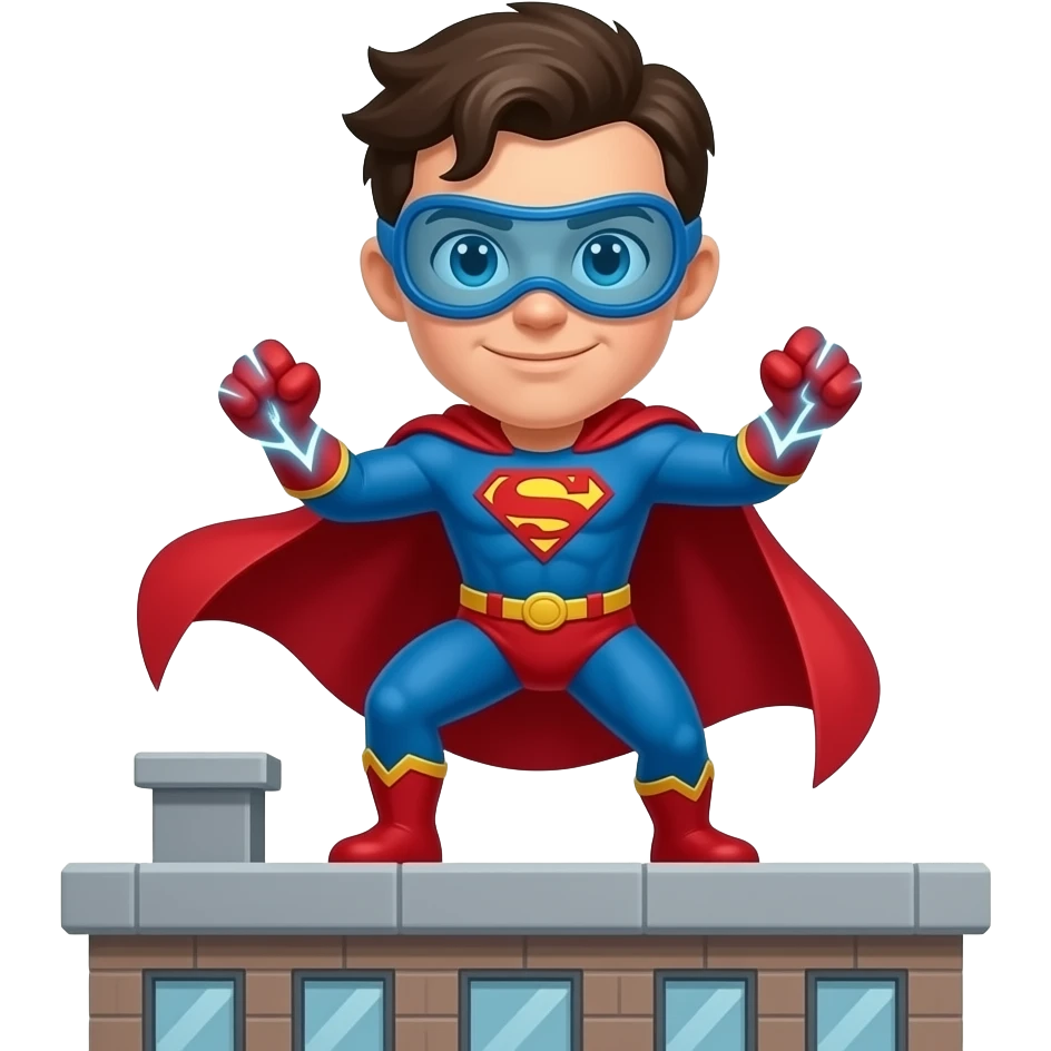 A super hero with blue goggles and has lightning related super powers emoji