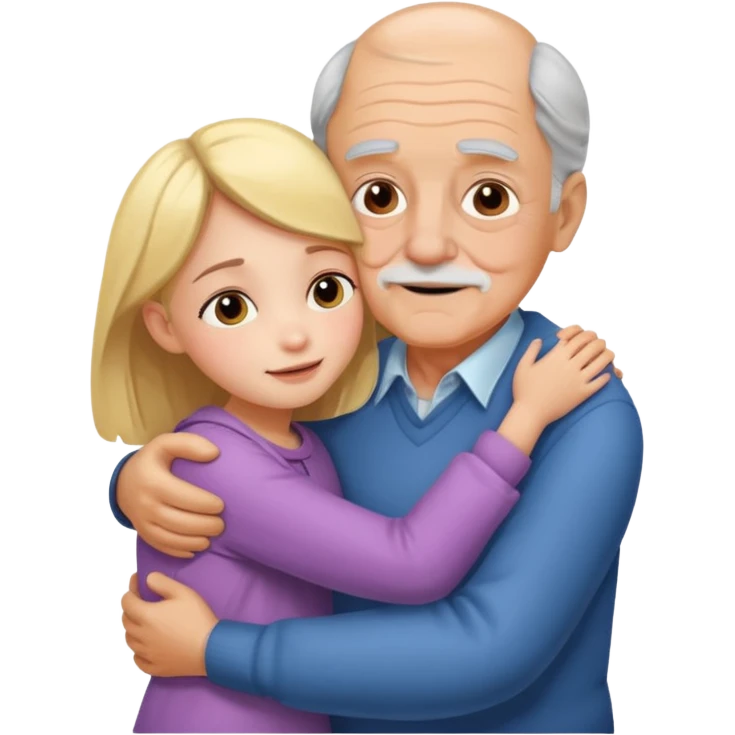 Grandpa and girl hugging  emoji