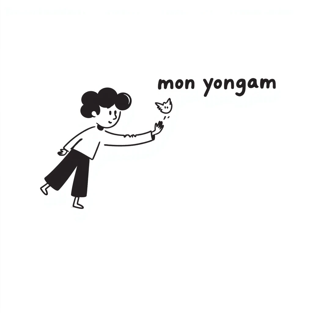 morning greeting with a flying kiss and the text 'mon yongam' emoji