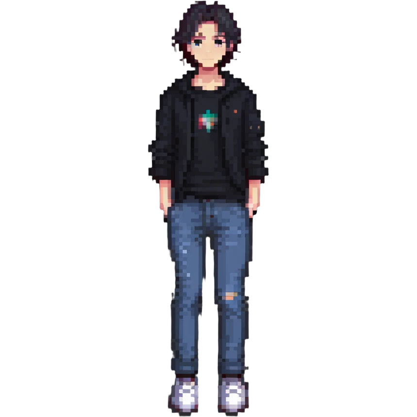 Pixel art person in casual outfit, full body emoji