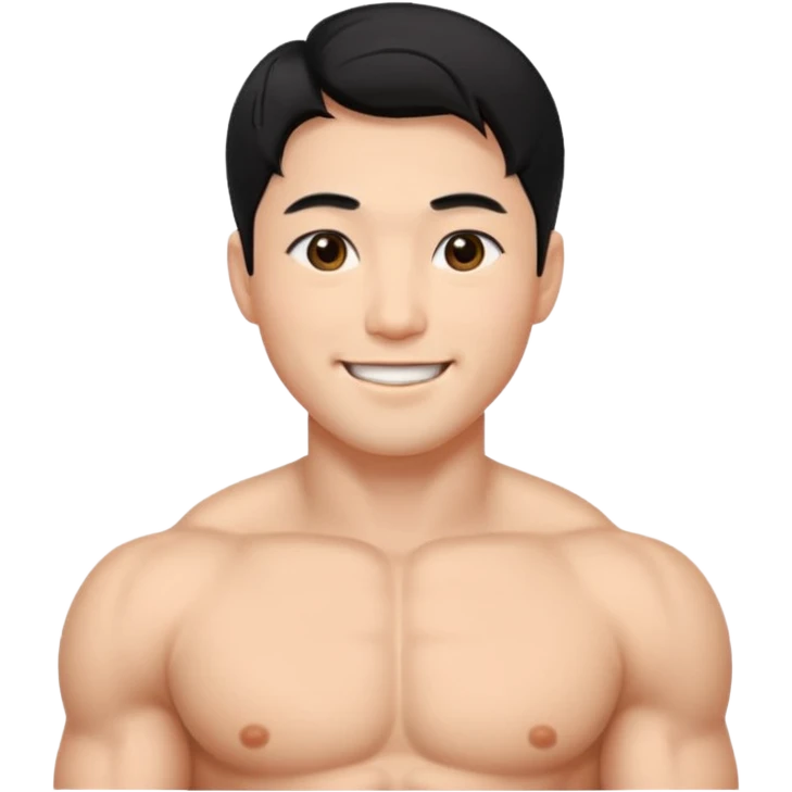 Koreli bir erkek ama çok yakışık lı ve kaslı saçı dümdüz emoji