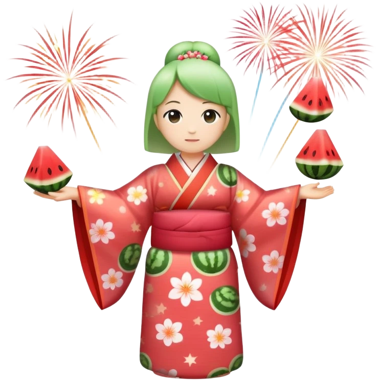 👘🎆🎇🍉🍡 emoji
