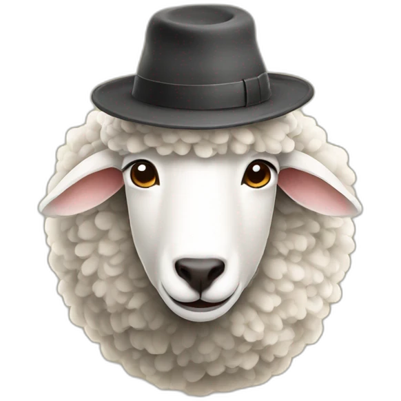 Sheep with a hat emoji