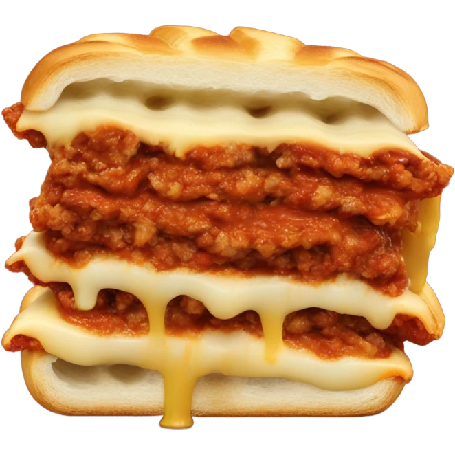 one panini Bolognese with cheese  emoji