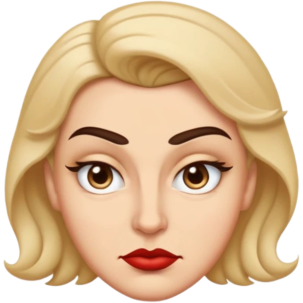 A spiteful face looks tight and sharp—eyebrows slightly lowered, lips curled in a smirk or pressed in a smug line, with eyes that or narrow with defiance or satisfaction emoji