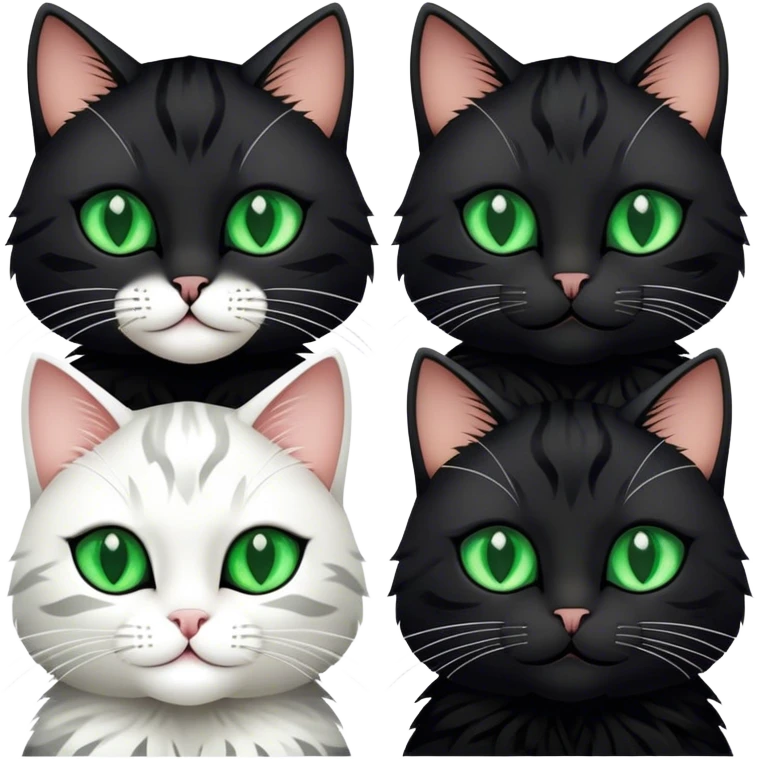 four rock star cats dressed in black emoji