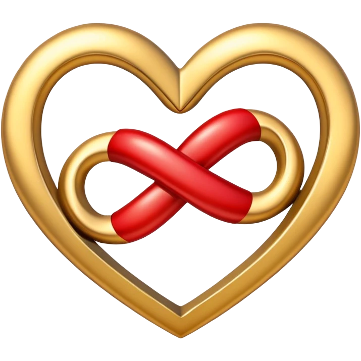 infinity symbol with heart emoji