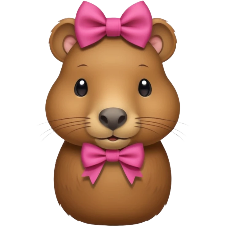 Capybara wearing a bow emoji