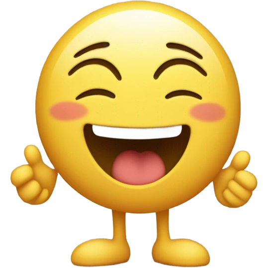 normal emoji blushing and kicking legs emoji