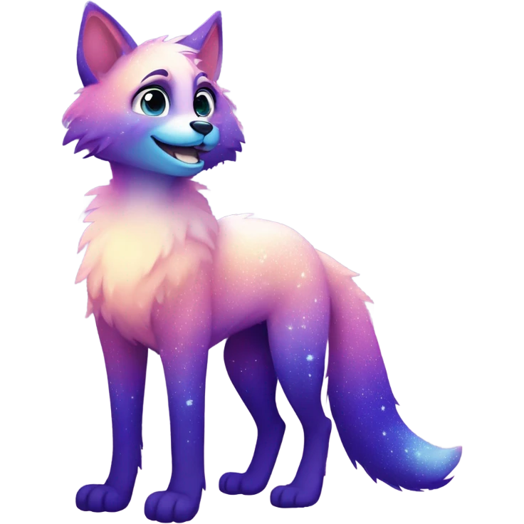 gradient-Sparkle-nebula-fursona anthropomorphic furry full body emoji