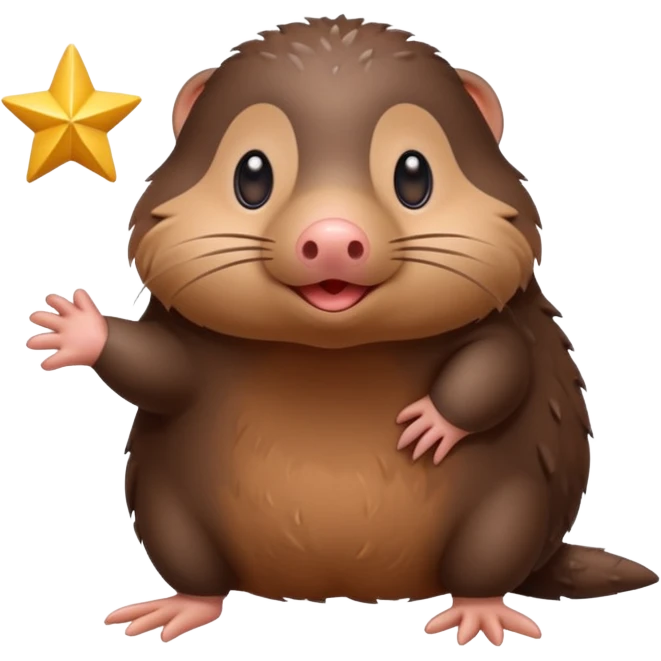 a sideways standing star nosed mole emoji
