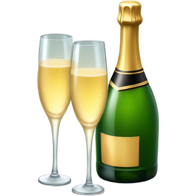 Champagne bottle with glasses  emoji