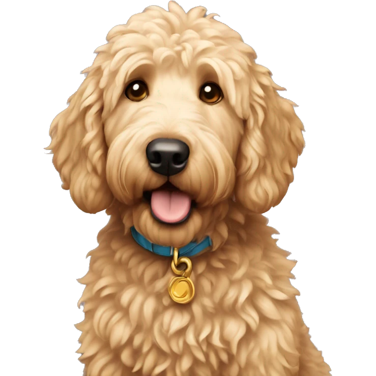 Golden doodle dog emoji