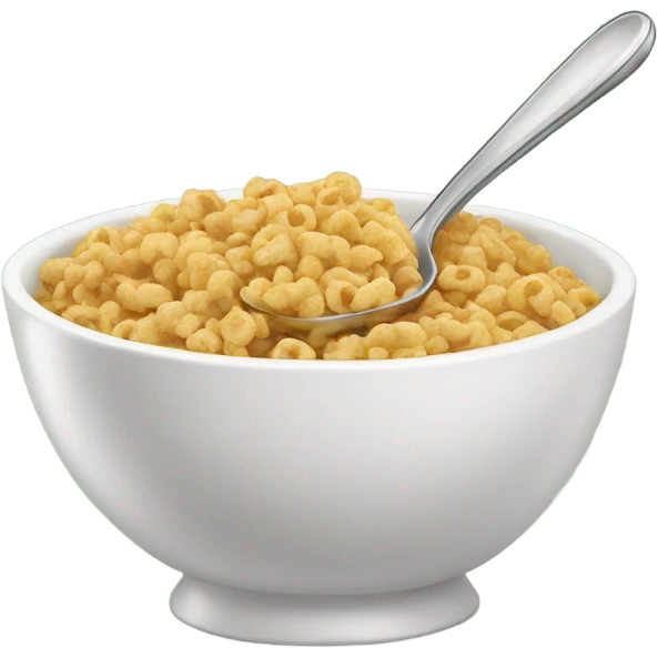 A bowl of cereal and a spoon emoji