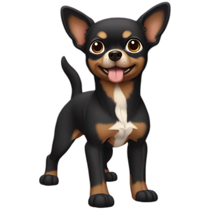 "dog-black-furrybody-barelegs-chihuahuaears-hairyears emoji