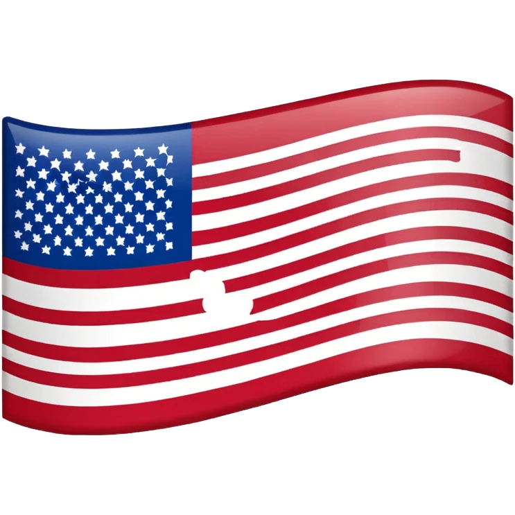 USA flag, minimal, clear red and white stripes, blue canton with white stars, no text emoji