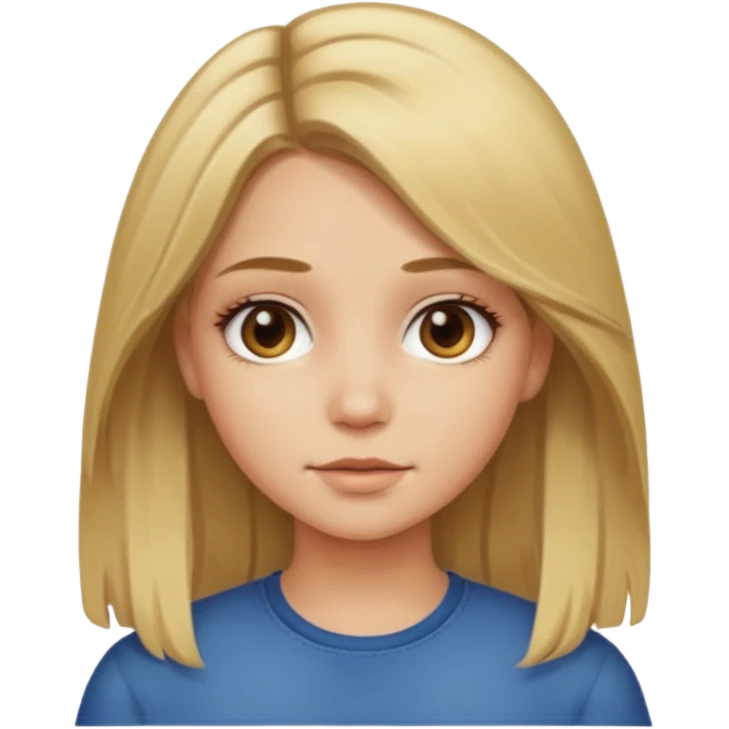 Dirty blonde hair girl with middle part emoji
