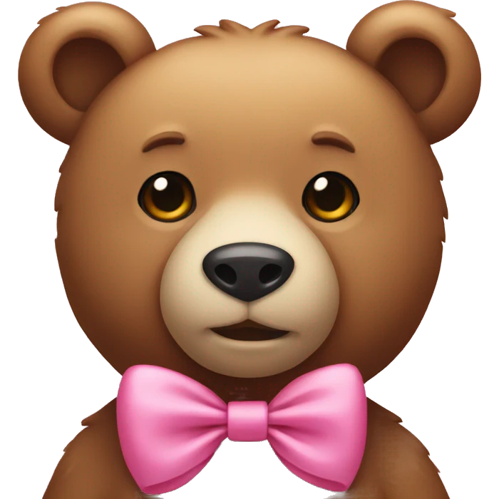 Bear wearing a pink bow emoji