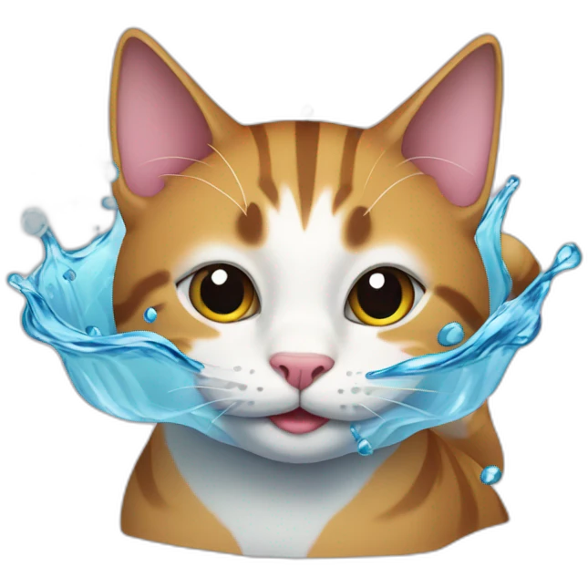 Cat in water emoji