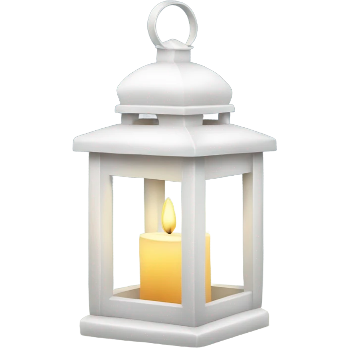 White Christmas lantern with candle emoji