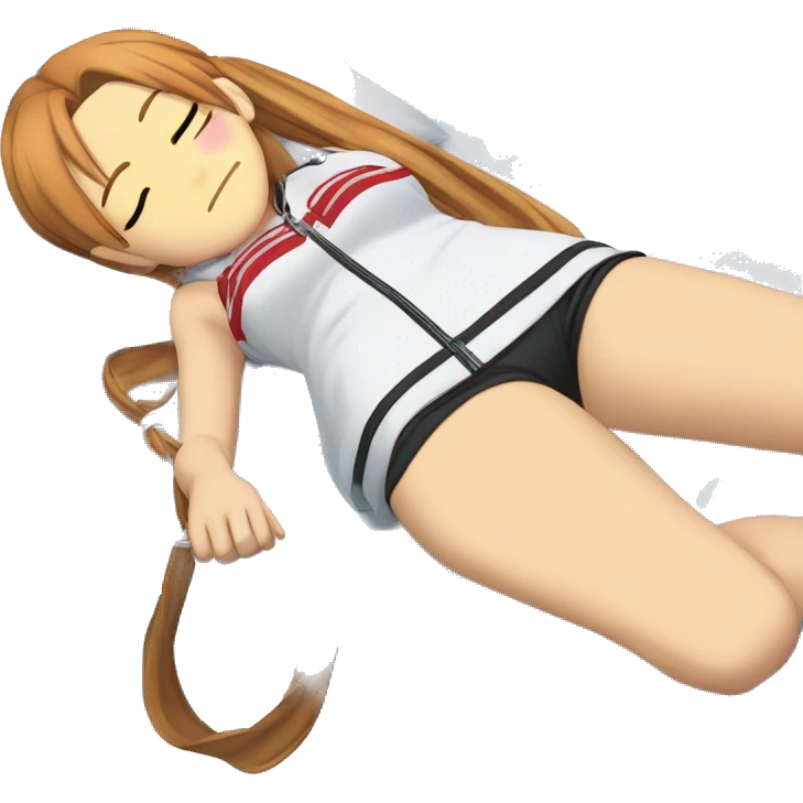 laying down sleeping full body Asuna anime sword art online one piece swim suiting  emoji
