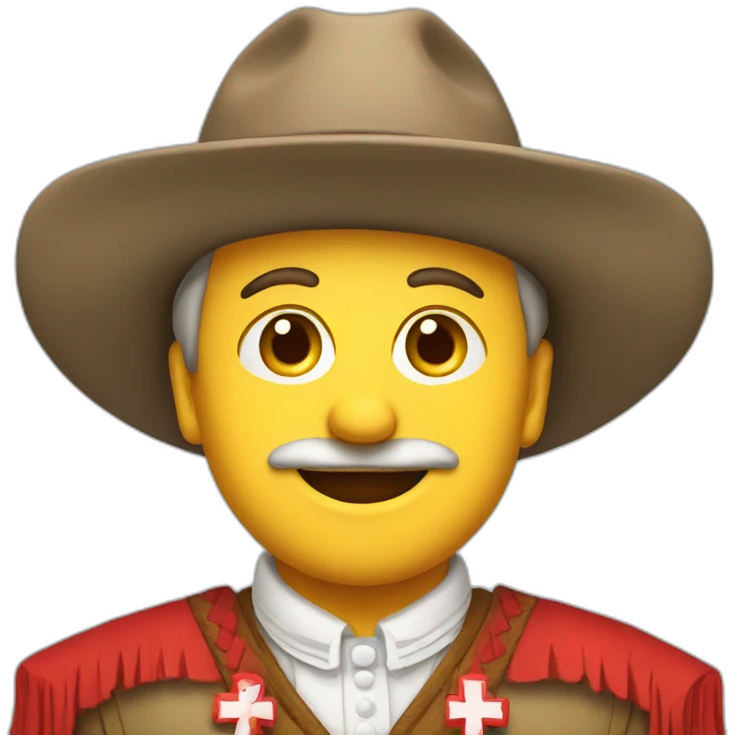 Swiss man in tracht suit with hat emoji