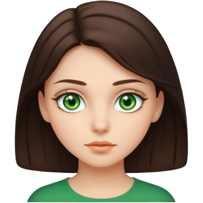 brunette girl with green eyes emoji