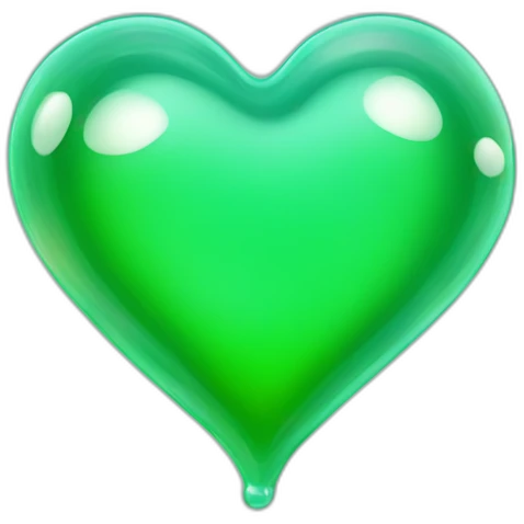 green soap bubble in the shape of a heart emoji