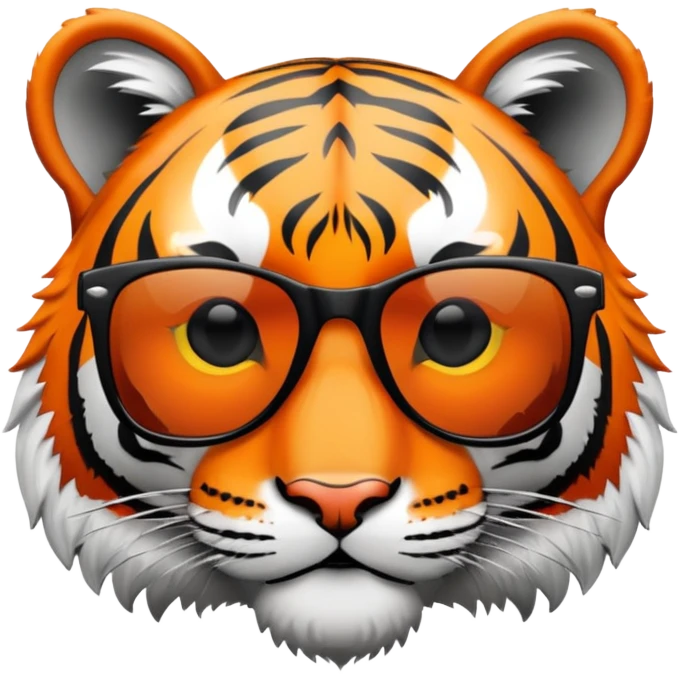 tiger head with dark lens wayfarer sunglasses emoji