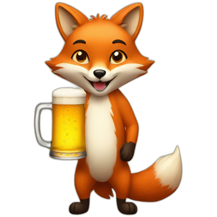 Fox with beer emoji