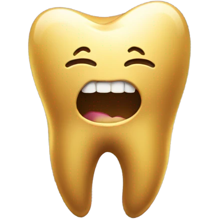 A golden tooth  emoji