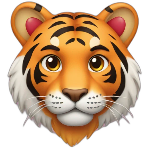Tiger with hearts emoji