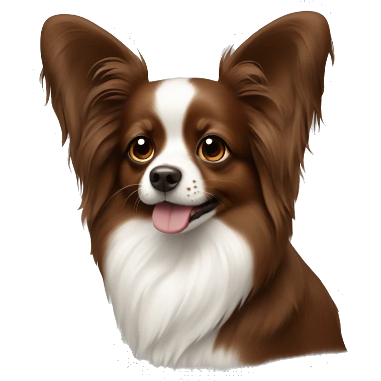 Papillon dog solid brown no other color  emoji