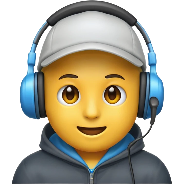 an emoji with a headset is a hood is a cap emoji