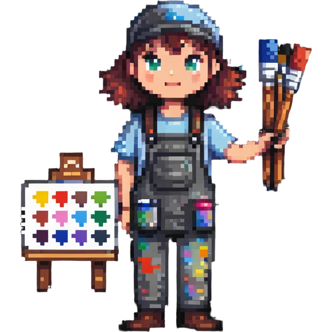artist with palette and paintbrushes emoji