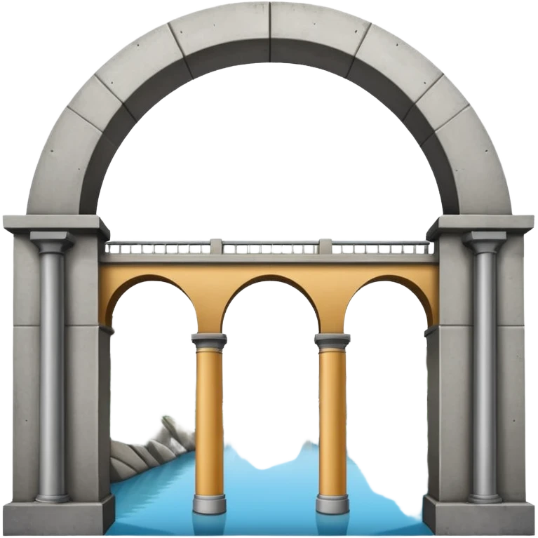 use this bridge. 2 ARCHES side by side, modern LA column in middle, bridge on top of column arch left and right emoji