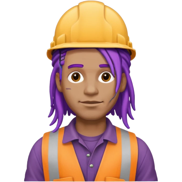 construction worker dreadlocked purple haired man  emoji