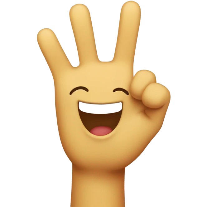 Happy emoji with double middle fi emoji