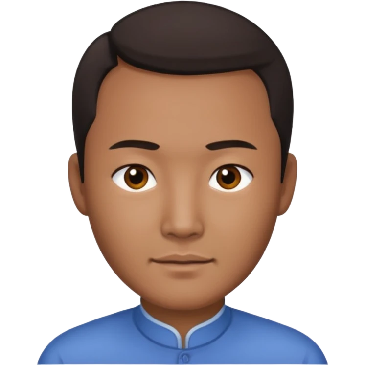 Receding hairline midpart Asian man. emoji