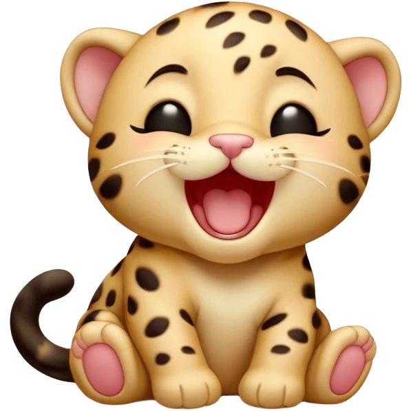 Cinematic Cute Yawning Baby Panther Portrait Emoji, Head tilted slightly with a dramatic, wide-open yawn, showcasing a small, plush body with drowsy, half-closed eyes and an open, relaxed expression, Simplified yet irresistibly adorable features, highly detailed, glowing with a soft, cozy glow, high shine, relaxed yet expressive, stylized with a dash of whimsical charm, soft glowing outline, capturing the essence of a drowsy yet affectionate baby panther that appears ready to stretch out for a nap! emoji