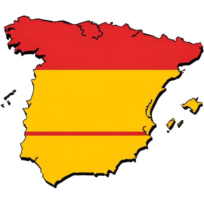 simple map of Spain (the country) in red and yellow emoji emoji